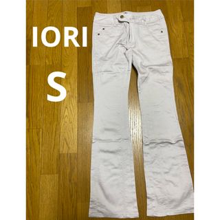 イオリ(IORI)のフレアパンツ　スリム　 S ブーツカット　ライトグレー　ストレッチ　Y2K(カジュアルパンツ)