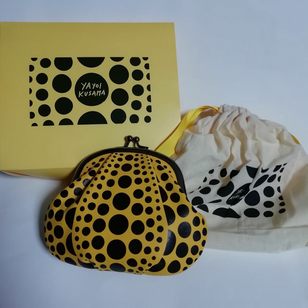 草間彌生:がま口 白う 小 パンプキン イエロー 財布 長財布 kusama 草間彌生:がま口 白う 小 パンプキン イエロー 財布 長財布 kusama