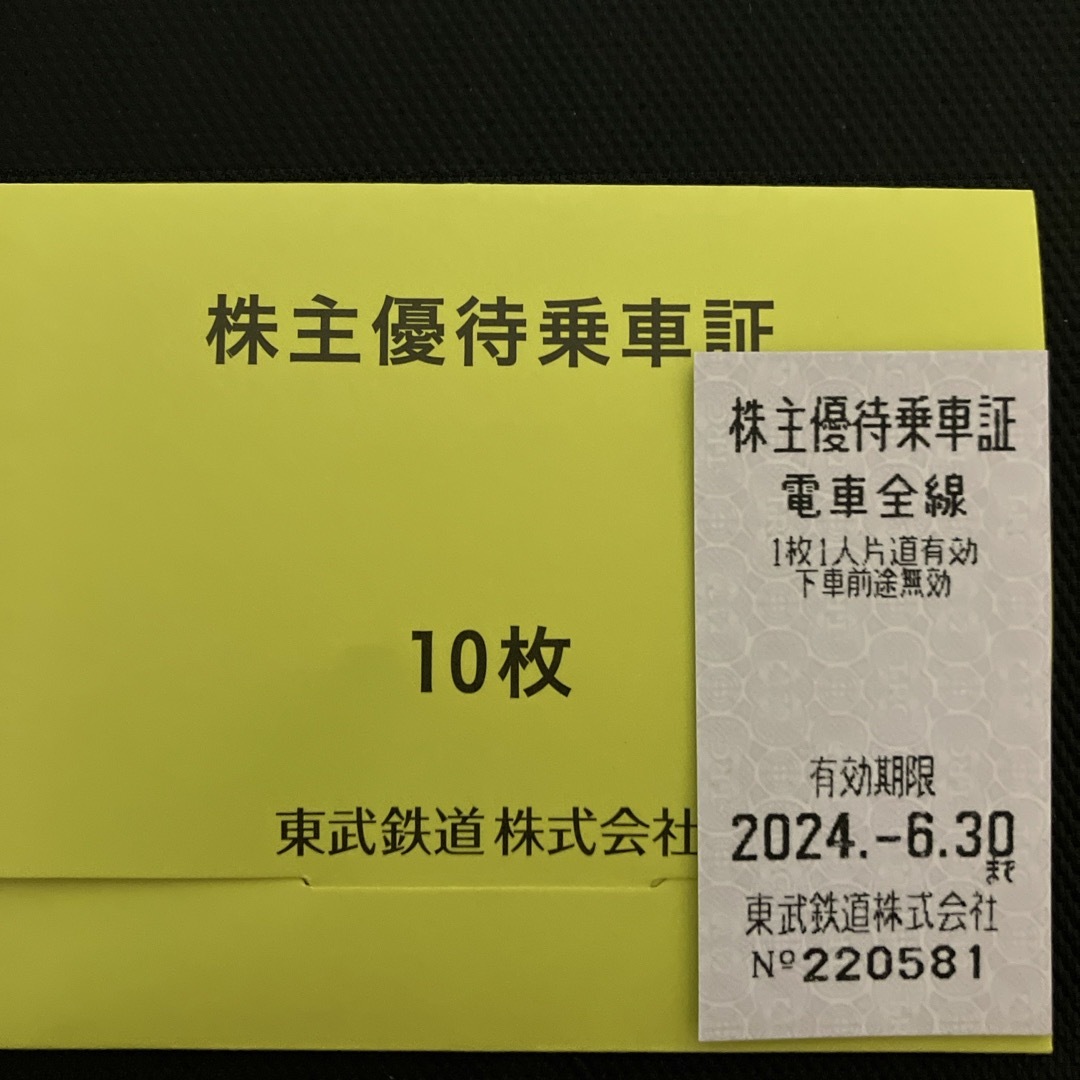 最新 東武鉄道株主優待乗車券10枚のサムネイル