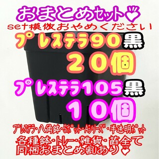 【スリット鉢】プレステラ90黒20個・105黒10個 多肉植物 プラ鉢(プランター)