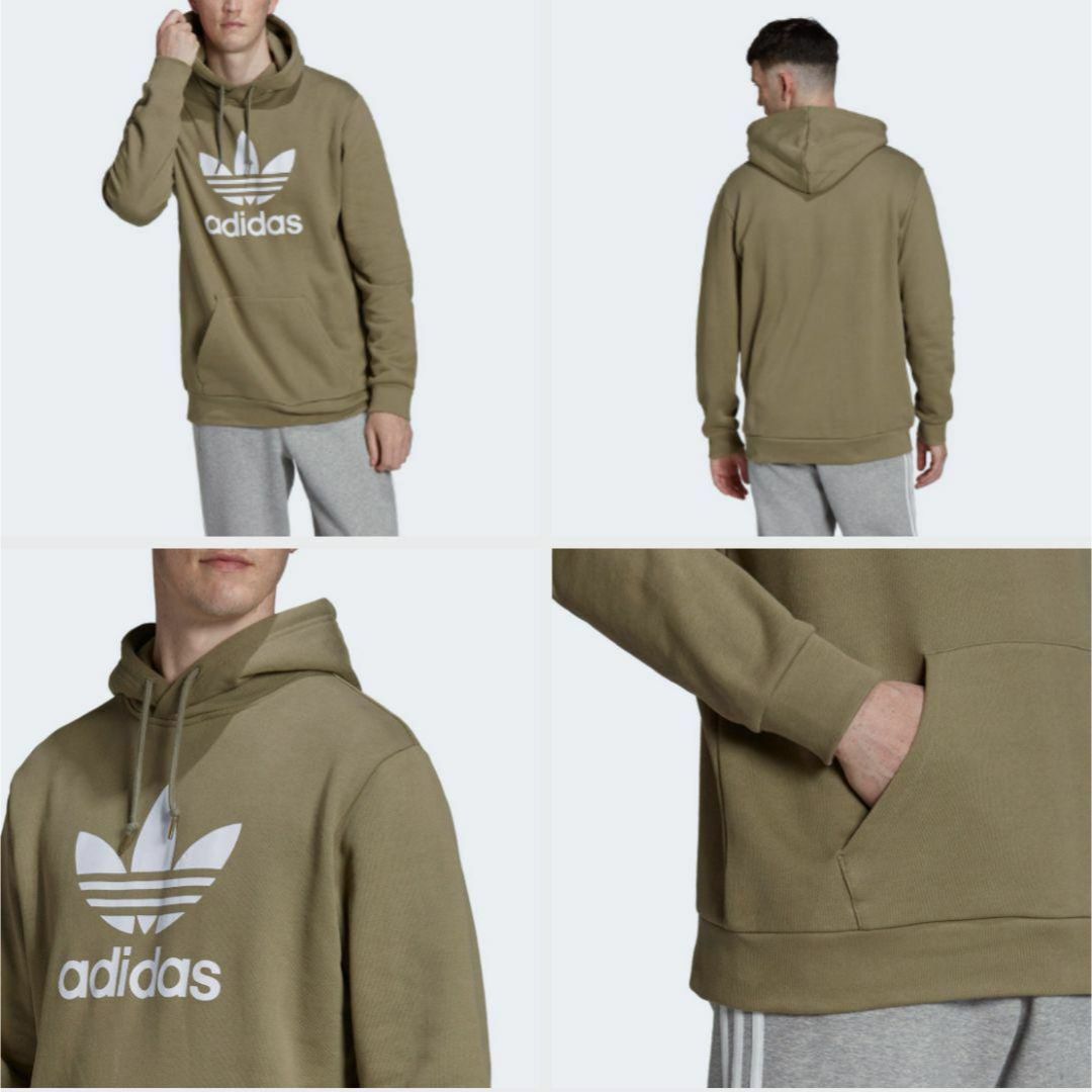 adidas(アディダス)の新品 L adidas originals パーカー カーキ トレフォイル メンズのトップス(パーカー)の商品写真