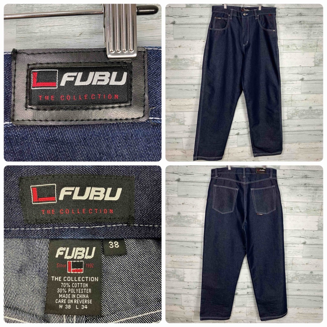 FUBU(フブ)のFUBU フブ 38×34 ビッグサイズ 90s インディゴ  デニムパンツ メンズのパンツ(デニム/ジーンズ)の商品写真