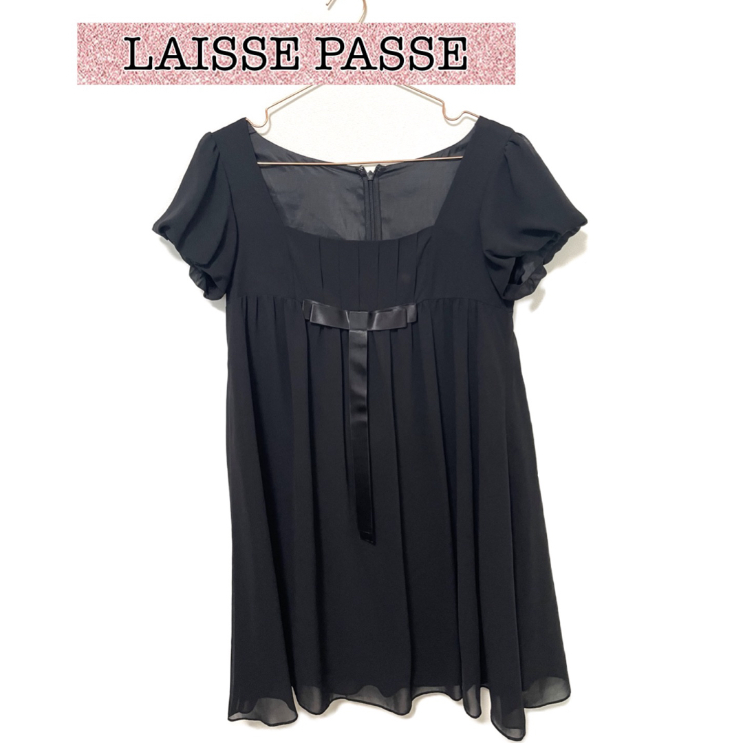 LAISSE PASSE - LAISSE PASSE レッセパッセ ワンピース　フォーマルドレス　黒　36