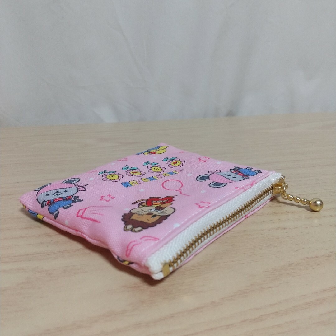 ハンドメイド【ミニポーチ】にこにこぷん／ピンク／ミニサイズ／小銭入れ ハンドメイドのファッション小物(ポーチ)の商品写真