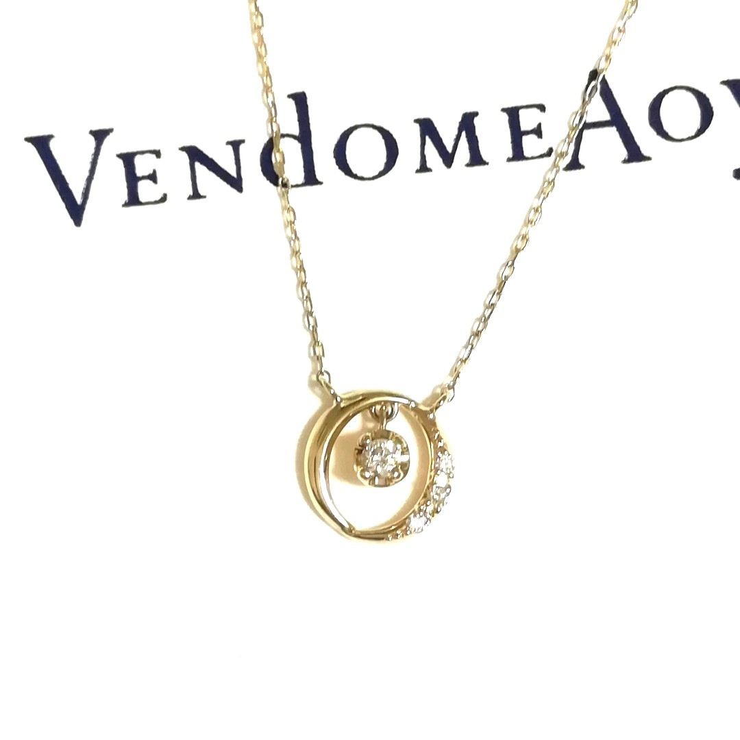 Vendome Aoyama(ヴァンドームアオヤマ)の(美品) ヴァンドーム青山 K10YG ダイヤモンドネックレス レディースのアクセサリー(ネックレス)の商品写真