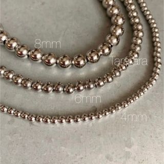 ●handmadeステンレスballネックレスS4mm●金属アレルギー対応(ネックレス)