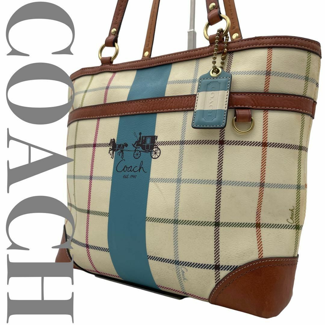 COACH(コーチ)のCOACHコーチPVCレザー チェック トートバッグ12561 マルチカラー レディースのバッグ(トートバッグ)の商品写真