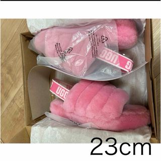 アグ(UGG)の【お値下げ】UGG フラッフイヤースライド ピンク(サンダル)