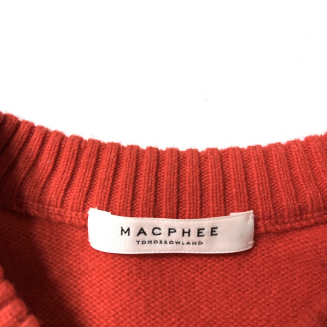 MACPHEE(マカフィー)のマカフィー　MACPHEE  ラムカシミヤ ハイゲージ クルーネックニット　赤 レディースのトップス(ニット/セーター)の商品写真