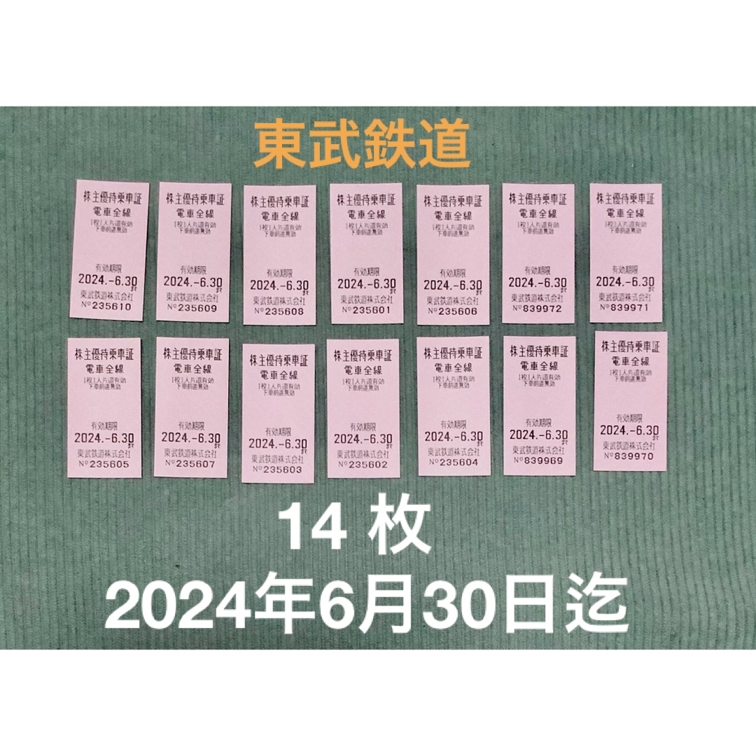 東武鉄道 株主優待乗車証２０枚 有効期限2024年6月30日