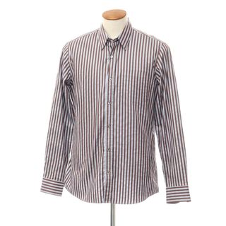 ドリスヴァンノッテン(DRIES VAN NOTEN)の【中古】ドリスヴァンノッテン DRIES VAN NOTEN コットン ストライプ シャツ ブルーxブラウン【サイズ48】【メンズ】(シャツ)