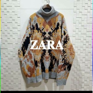 ザラ(ZARA)の【レア！】ZARA バロック調  ニット、ハイネック 総柄(ニット/セーター)