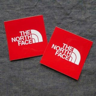 ザノースフェイス(THE NORTH FACE)の2枚セット ノースフェイス ステッカー RED サイズ 9.5×9.5cm(その他)