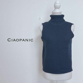 チャオパニック(Ciaopanic)のチャオパニック　ノースリーブタートルネックニット【F】ウール混　横スリット(ニット/セーター)