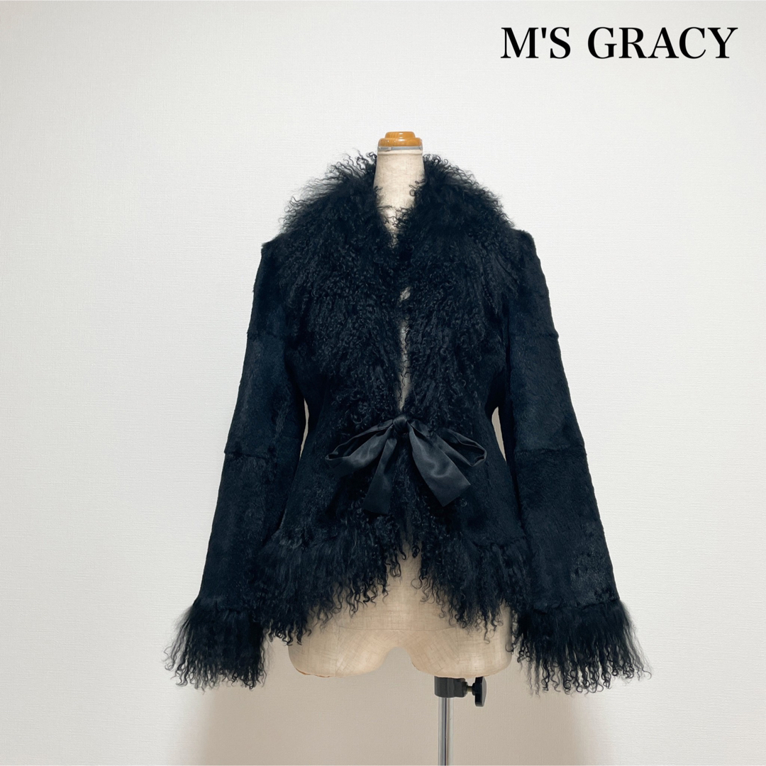 M'S GRACY ラビットファージャケットコート 黒 冬 上品豪華 | フリマアプリ ラクマ
