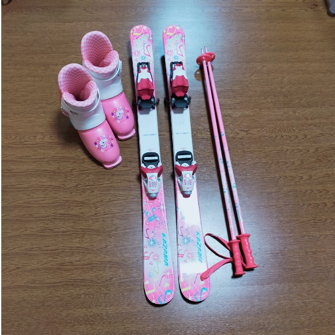 スキー板、ストック、スキーブーツ21cm-22cm3点セットの通販 by スキー板、ストック、スキーブーツ21cm-22cm3点セットの通販 by