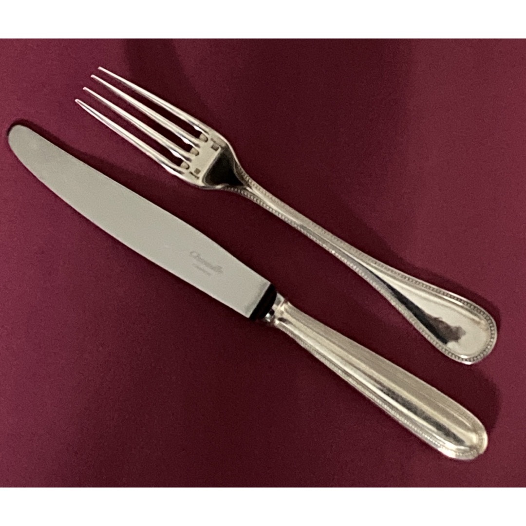 展示品 クリストフル パール テーブルフォーク&ナイフ&スプーンNo1 展示品 クリストフル パール テーブルフォーク&ナイフ&スプーンNo1