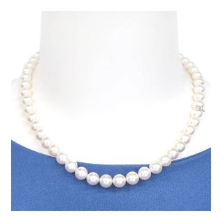 ミキモト(MIKIMOTO)のミキモト アコヤ パール ネックレス K18 (K18WG) S (シルバー) レディース MIKIMOTO [美品] 【中古】 【ジュエリー】(ネックレス)