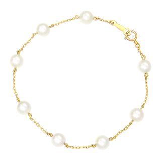 ミキモト(MIKIMOTO)のミキモト アコヤ パール ステーション ブレスレット #17 K18 (K18YG) レディース MIKIMOTO [美品] 【中古】 【ジュエリー】(ブレスレット/バングル)