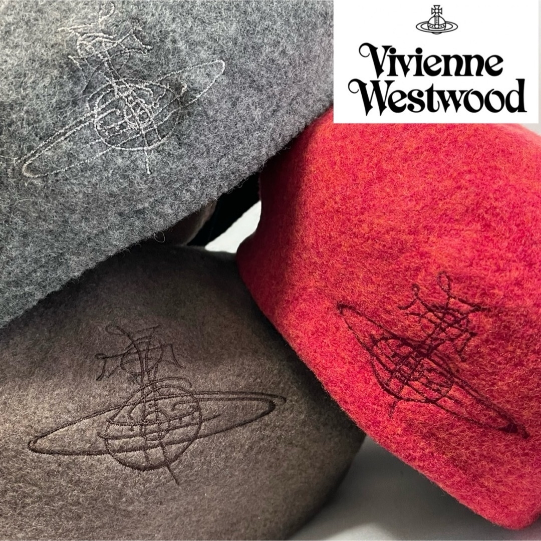 Vivienne Westwood(ヴィヴィアンウエストウッド)の【美品】④廃盤入手困難 手描きオーブVivienneWestwood日本製ベレー メンズの帽子(ハンチング/ベレー帽)の商品写真