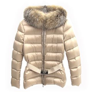 モンクレール(MONCLER)のMONCLER (モンクレール) ダウンジャケット TATIE サイズ2 M フォックス ファー フード ベルト ベージュ レディース アウター コート(ダウンジャケット)