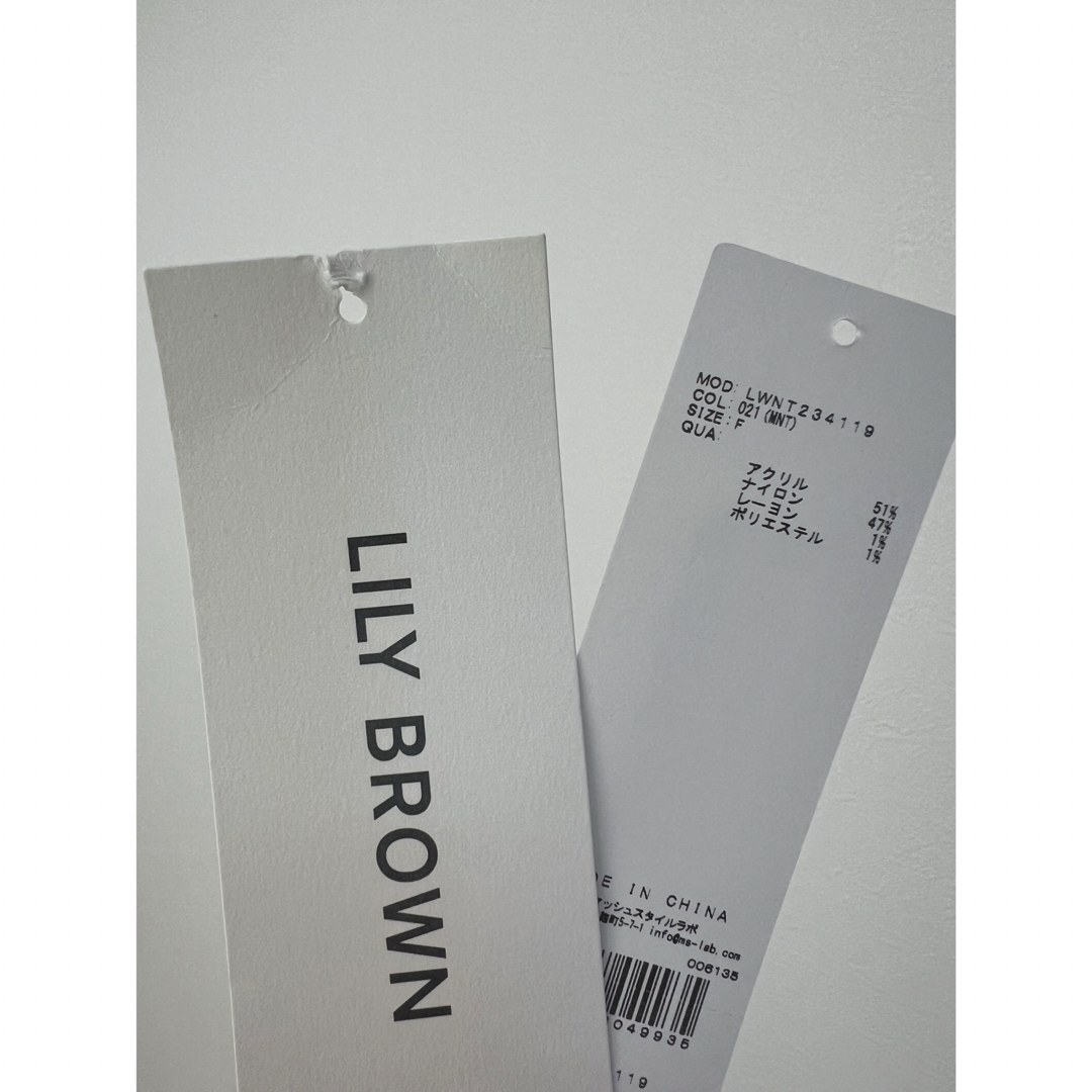 Lily Brown(リリーブラウン)のLILY brown フリンジ　ニット　キャミ　肩紐調節可　完売商品　MNT  レディースのトップス(キャミソール)の商品写真