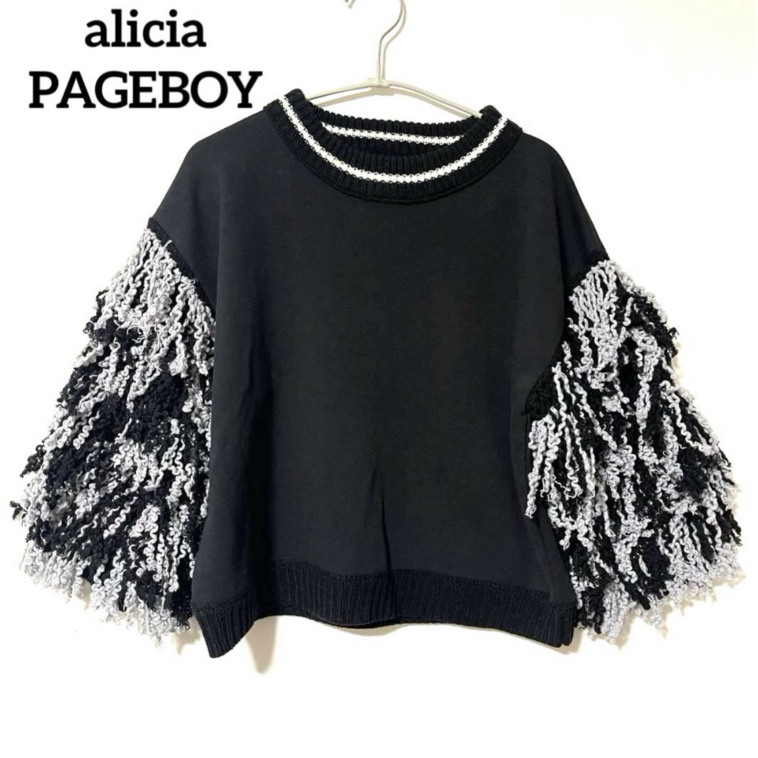 PAGEBOY(ページボーイ)のalicia PAGEBOY 七分袖　カットソー　カジュアル　ボリューム袖 レディースのトップス(カットソー(長袖/七分))の商品写真