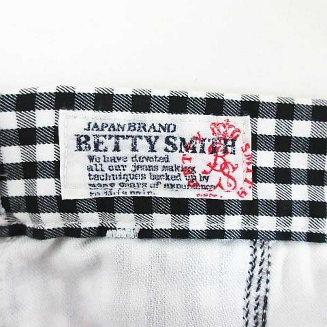Betty Smith(ベティスミス)のベティスミス パンツ クロップド チェック ロールアップ ストレッチ L 黒×白 レディースのパンツ(その他)の商品写真