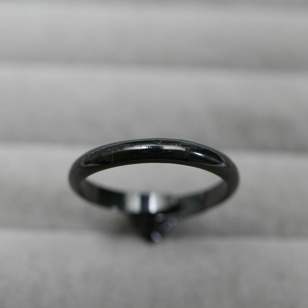 ANNA SUI(アナスイ)の【匿名配送】ANNA SUI アナスイ リング 指輪 12号 黒 ハート レディースのアクセサリー(リング(指輪))の商品写真
