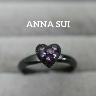 アナスイ(ANNA SUI)の【匿名配送】ANNA SUI アナスイ リング 指輪 12号 黒 ハート(リング(指輪))