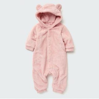 ユニクロ(UNIQLO)の新品 子供服 長袖 ユニクロ ふわふわ　ファーフリース　オールインワン 70(カバーオール)