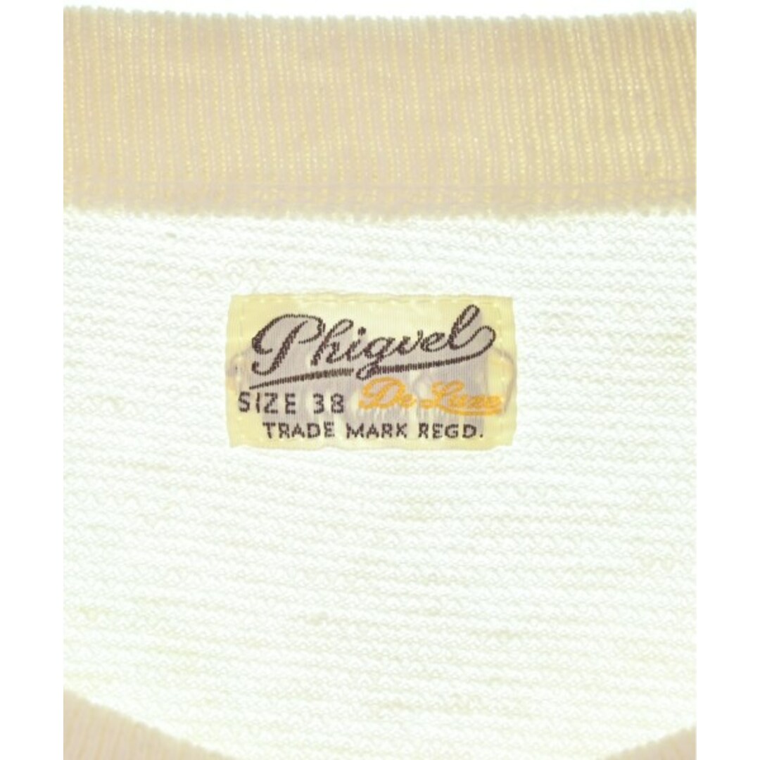 PHIGVEL(フィグベル)のPHIGVEL フィグベル Tシャツ・カットソー 2(M位) 白 【古着】【中古】 メンズのトップス(Tシャツ/カットソー(半袖/袖なし))の商品写真