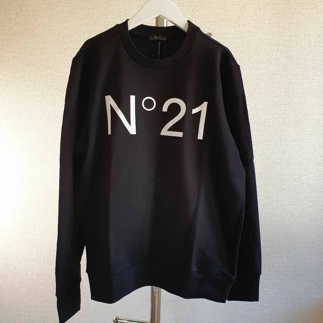 Tシャツ/カットソー【新品・未使用】N°21 KIDS ロゴ スウェットシャツ ブラック 14Y