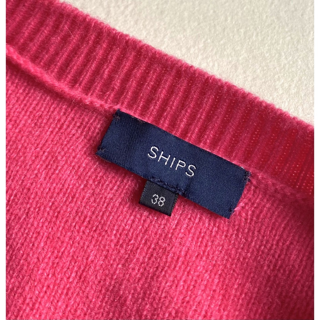 SHIPS(シップス)のSHIPS ウールカシミヤクルーネックプルオーバー ピンク レディースのトップス(ニット/セーター)の商品写真