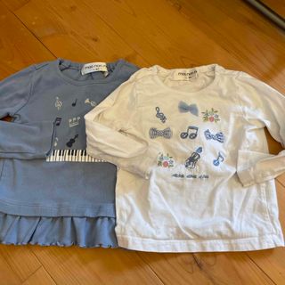 90サイズ　長袖Tシャツ2 枚　moo non non(百貨店ブランド)(Tシャツ/カットソー)