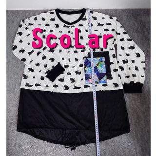 スカラー(ScoLar)の美品　レア　ScoLar　スカラー　チュニック　スウェット　猫(チュニック)