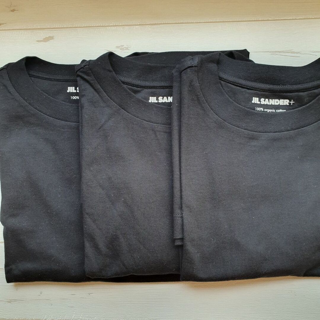 【新品・未使用】Jil Sander コットンTシャツ 3枚セット　黒Sサイズトップス