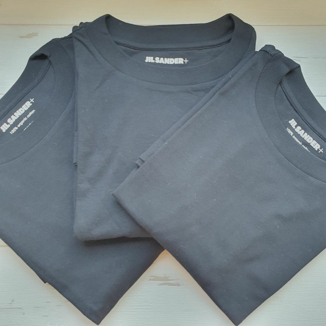 【新品・未使用】Jil Sander コットンTシャツ 3枚セット　黒Mサイズトップス