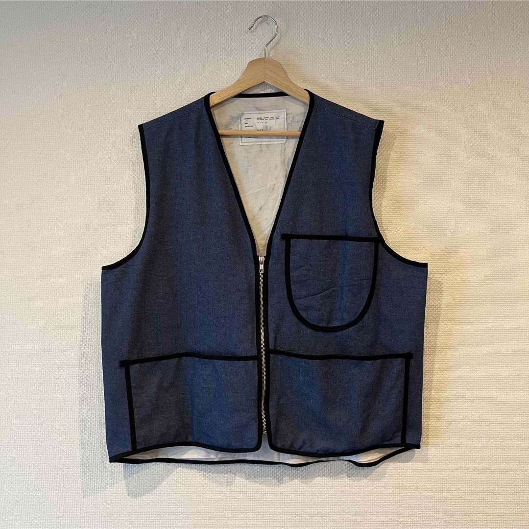 CAMIEL FORTGENS ZIP VEST BISON JEANDENIMベスト