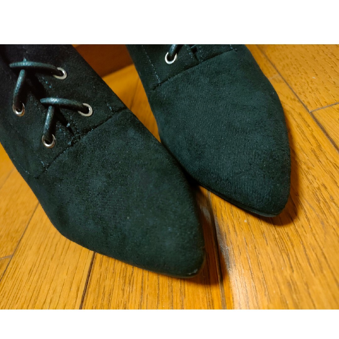 新品未使用 ピンヒール サイドファスナー ショートブーツ 25cm ブラック レディースの靴/シューズ(ブーツ)の商品写真