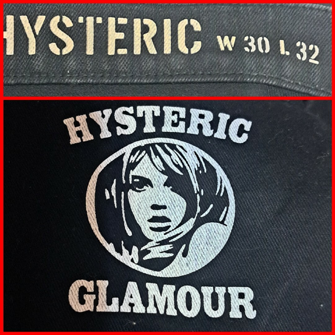 HYSTERIC GLAMOUR(ヒステリックグラマー)の【定価3万】ヒステリックグラマー　ストレッチ　BF加工　ブラックデニム　Ｍ　黒 メンズのパンツ(デニム/ジーンズ)の商品写真