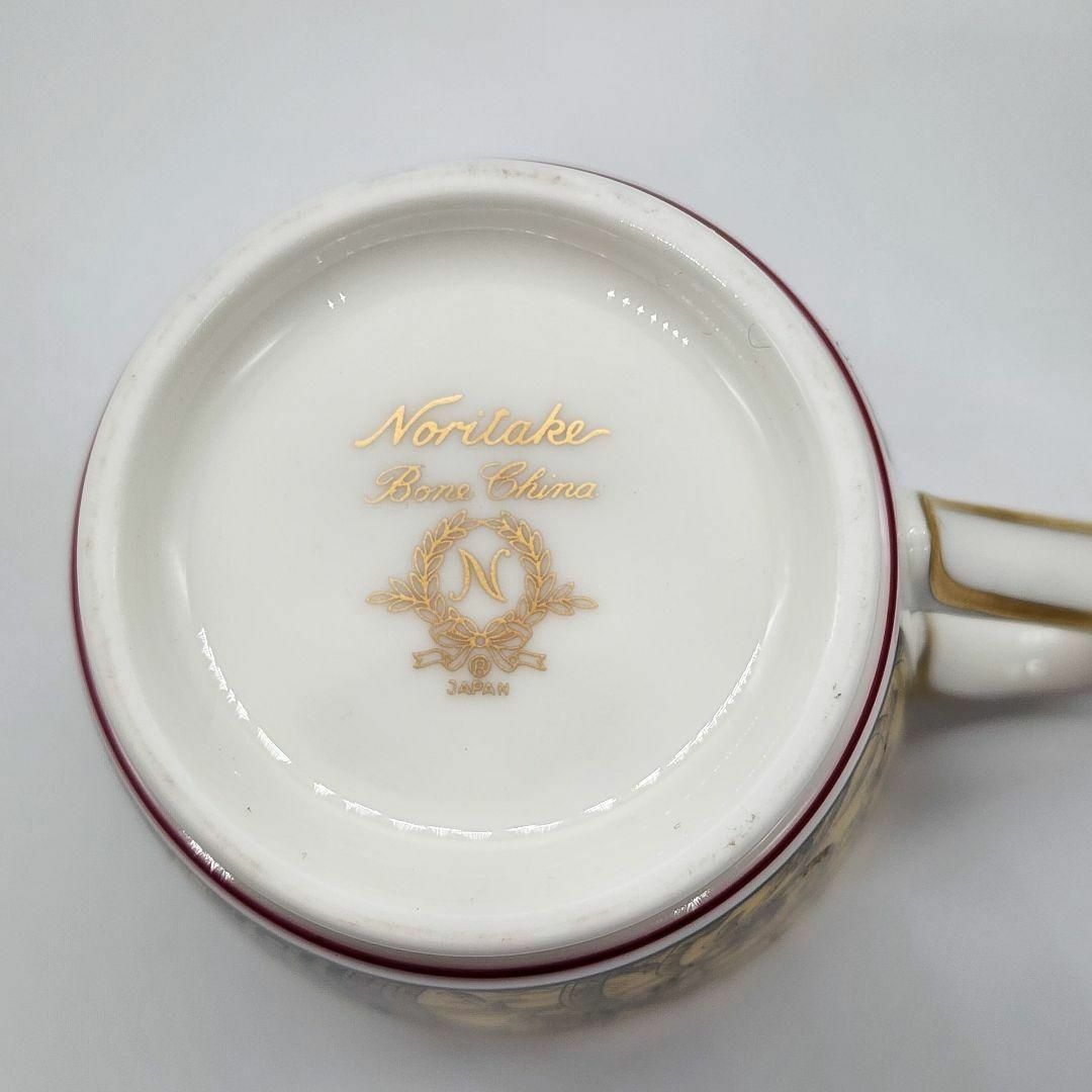 Noritake(ノリタケ)の【 良品 】 ノリタケ　マグカップ　ボーンチャイナ　ゴールド　ブラック　総柄 インテリア/住まい/日用品のキッチン/食器(食器)の商品写真