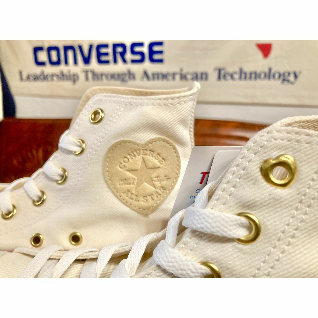 CONVERSE(コンバース)の★希少レア!コンバース オールスター ハートパッチ 白 デニム デッド 239★ レディースの靴/シューズ(スニーカー)の商品写真