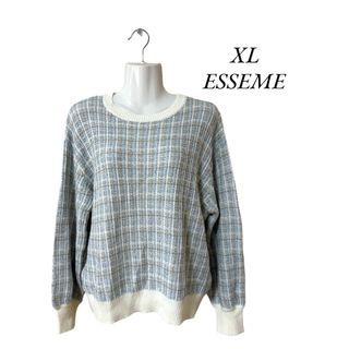 ESSEME/ツイード柄/ニット/ブルー系/XL/秋.冬(ニット/セーター)