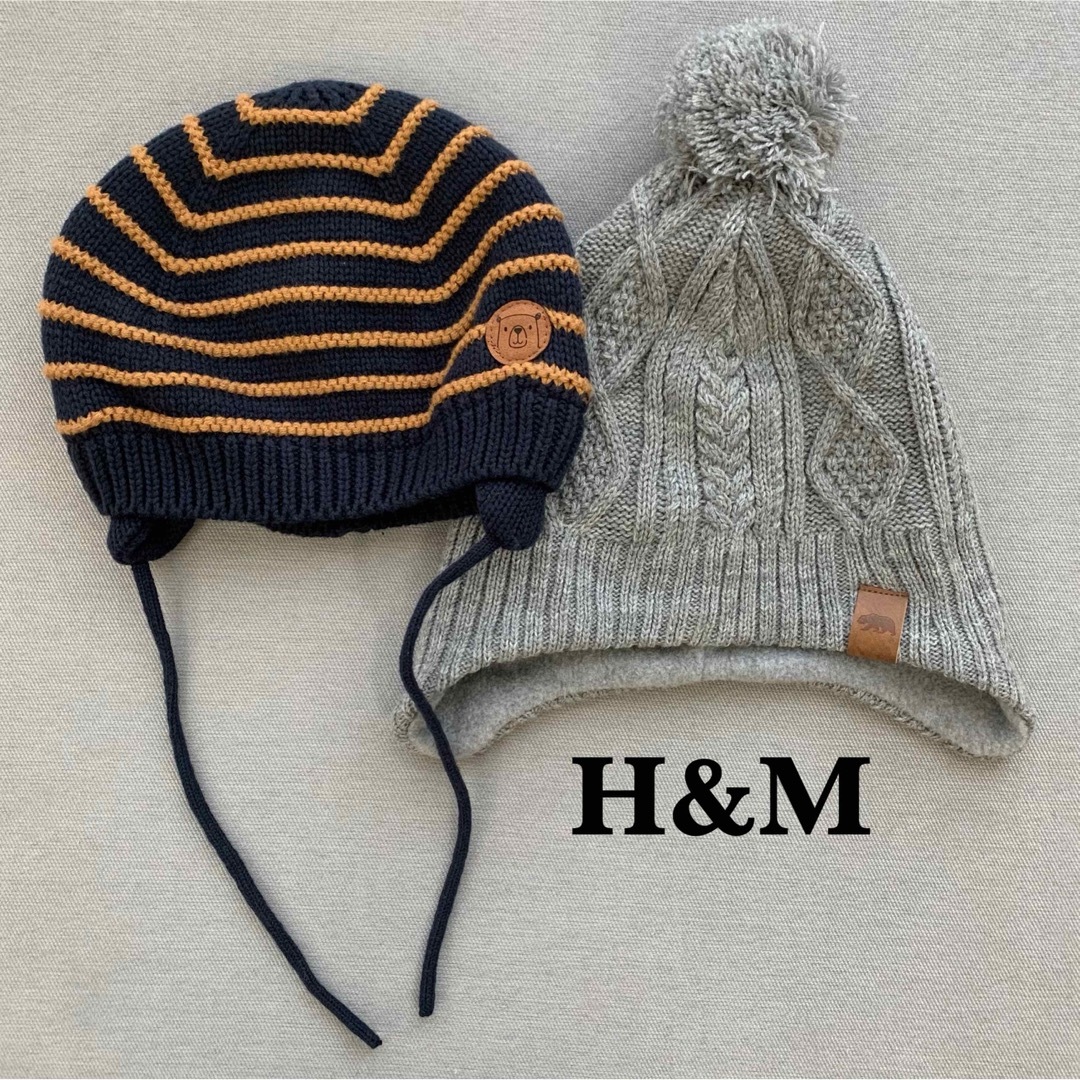 H&M ニットキャップ２枚セット　2-4y | フリマアプリ ラクマ