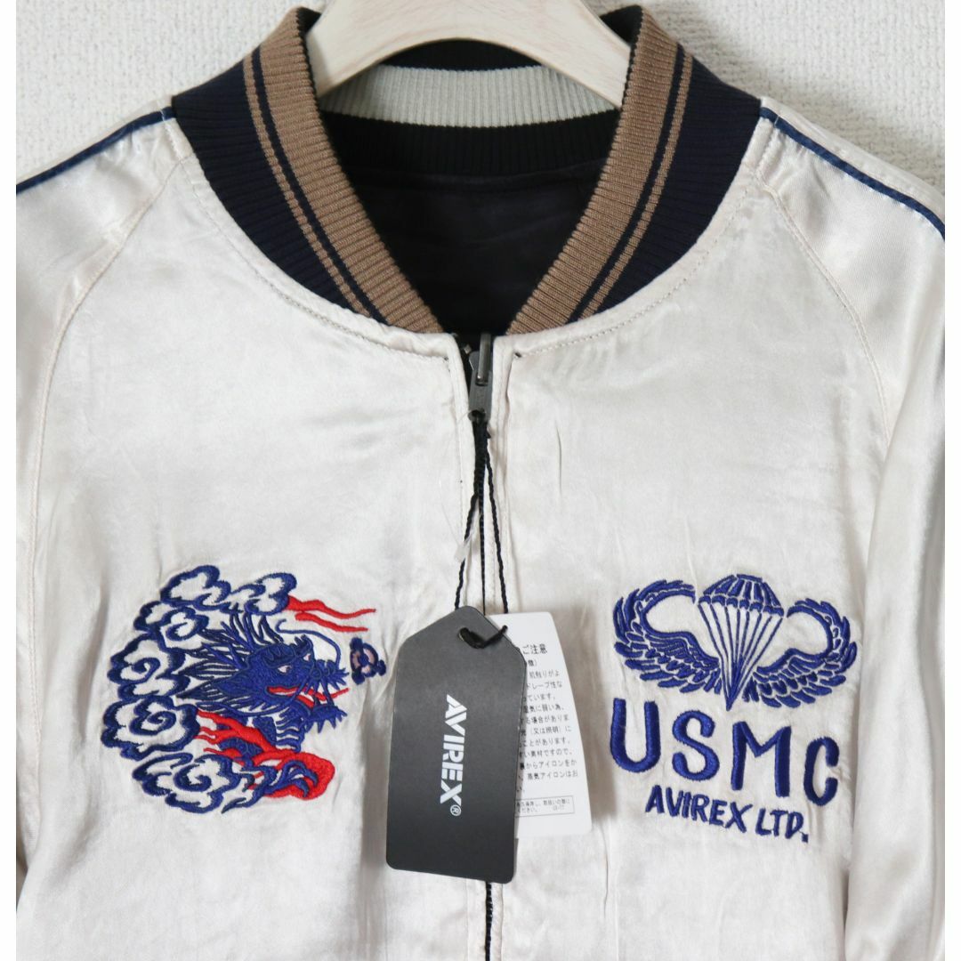 AVIREX(アヴィレックス)の新品【アヴィレックス】リバーシブル刺繍 USMC スカジャン ジャケット黒 XL メンズのジャケット/アウター(スカジャン)の商品写真