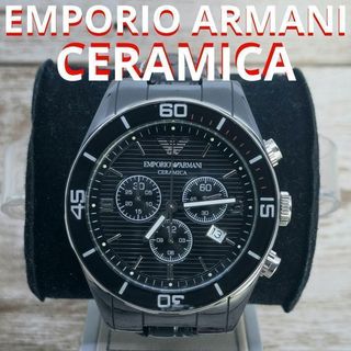 エンポリオアルマーニ(Emporio Armani)の動作品　エンポリオアルマーニ　ブラック　黒　CERAMICA　腕時計　定価6万円(腕時計(アナログ))