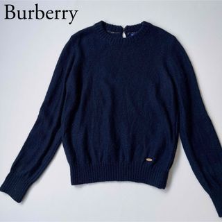 バーバリーブルーレーベル(BURBERRY BLUE LABEL)のBurberry バーバリー　ニット　セーター　モヘヤ混　ロゴプレート(ニット/セーター)