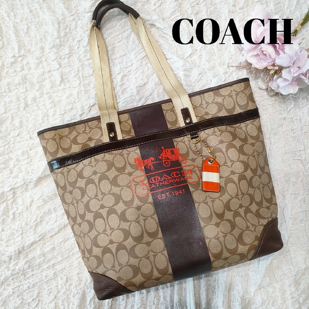 COACH(コーチ)のCOACH　PVC　シグネチャー　大容量　肩掛け　トートバッグ レディースのバッグ(トートバッグ)の商品写真