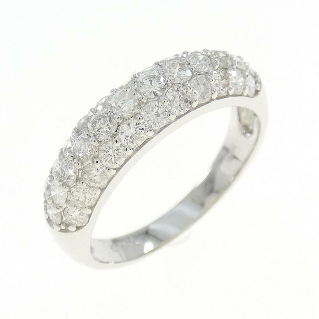 ご注意くださいK18WG パヴェ ダイヤモンド リング 1.00CT